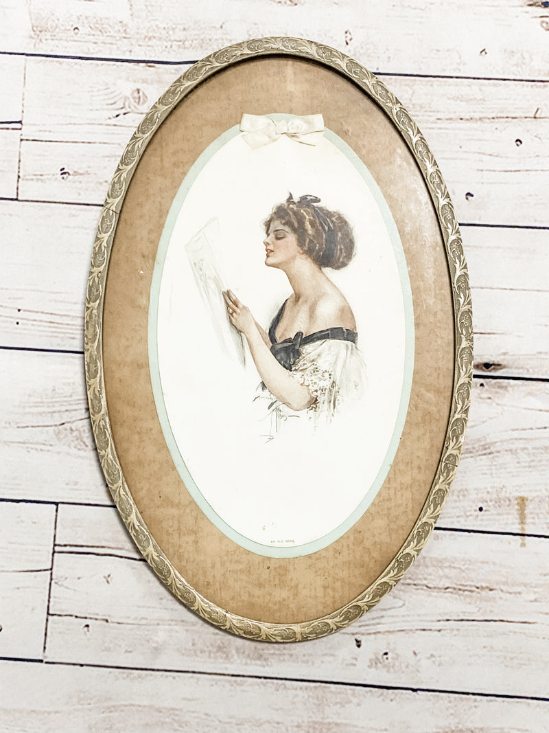 Framed Fisher Artwork "An Old Song"