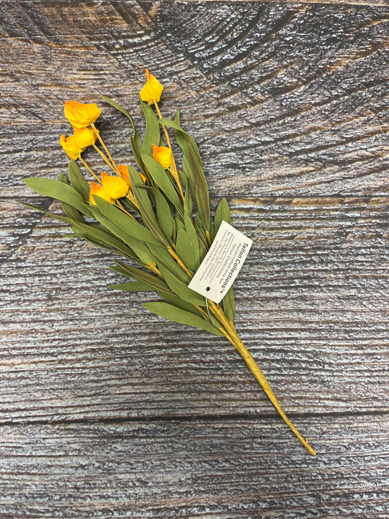 11" Orange Floral Bush