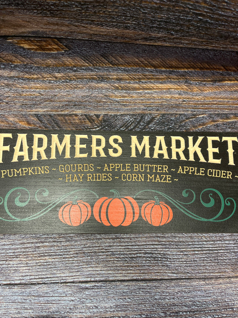 Farmer's Market (Pumpkins) Wood Carved Sign