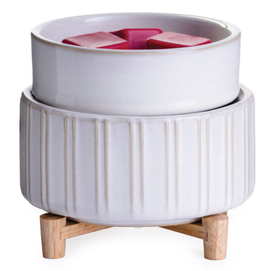 2-in-1 Classic Wax Warmer - Ceramic & Wood
