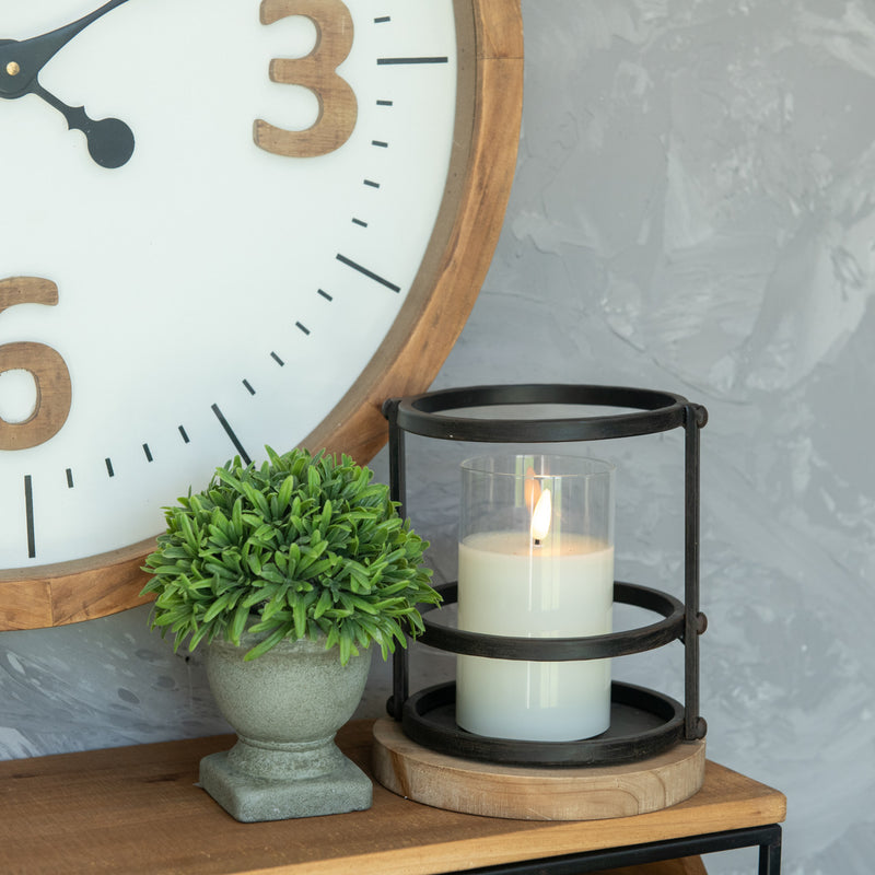 Black Metal Framed Candle Holder