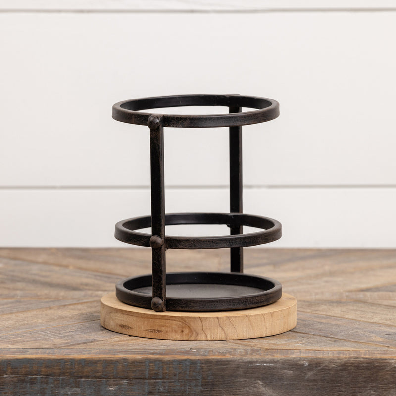Black Metal Framed Candle Holder