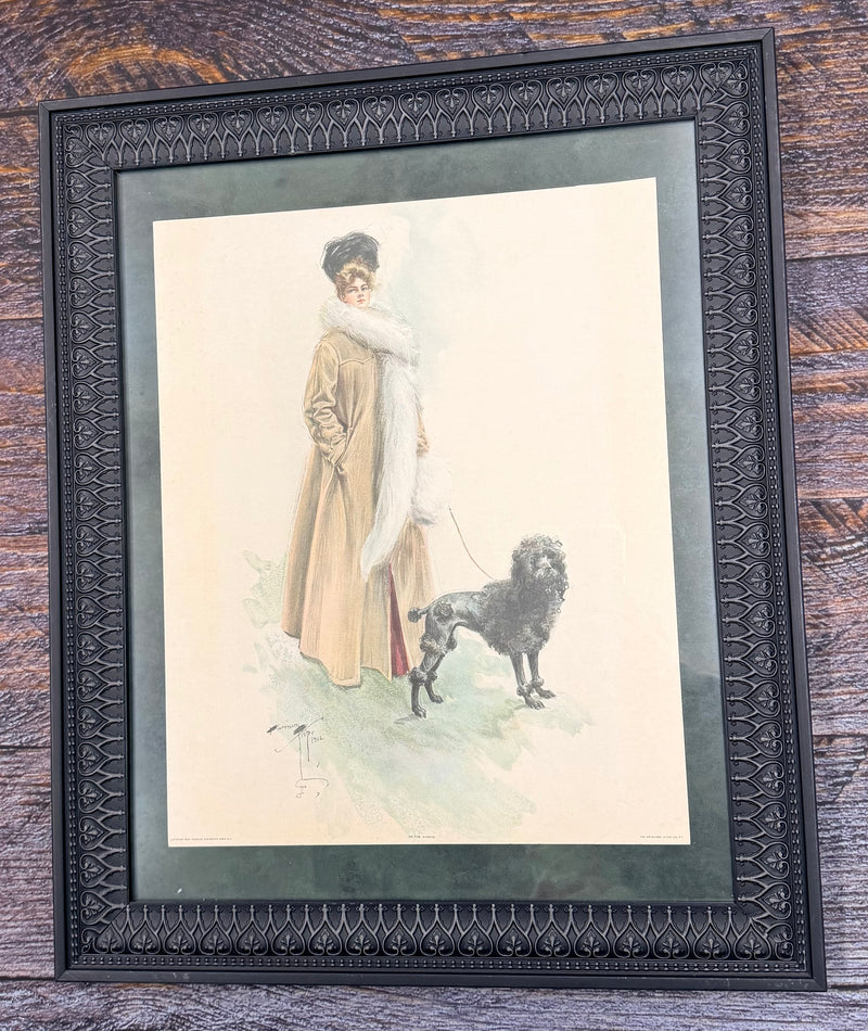 Framed Fisher Artwork "On the Avenue"