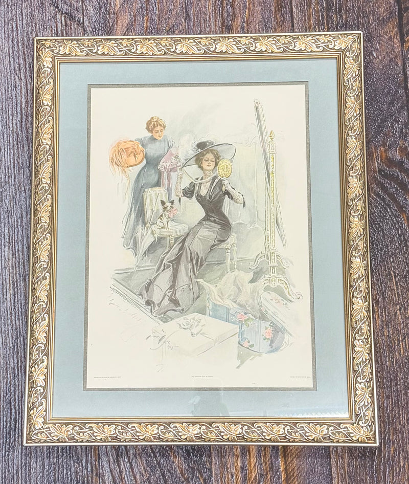 Framed Fisher Artwork "American Girl in France"