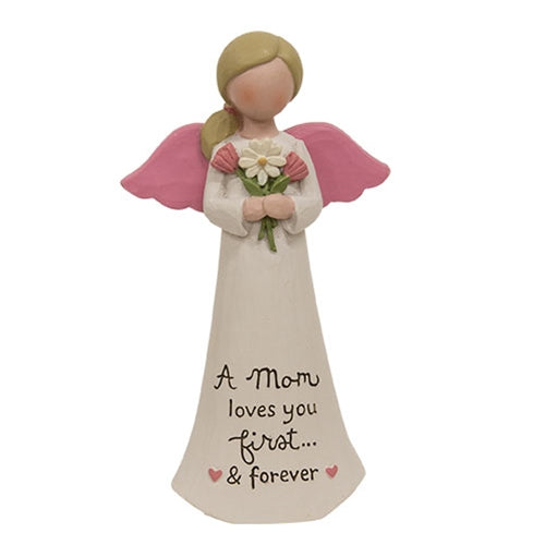 A Mom Loves You First Resin Angel