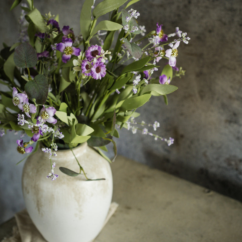 21" PURPLE VERBENA & DAISY BUSH