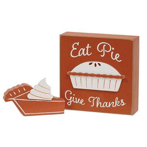 2/Set, Eat Pie Box Sign & Pie Chunky Sitter