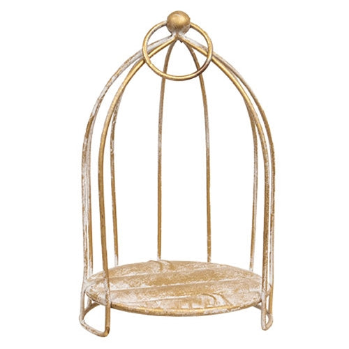 Distressed Golden Birdcage Lantern