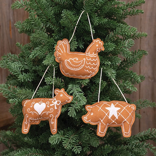 Farm Animal Gingerbread Ornament