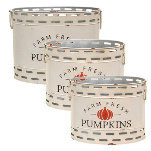 Farm Fresh Pumpkin Oval Bucket