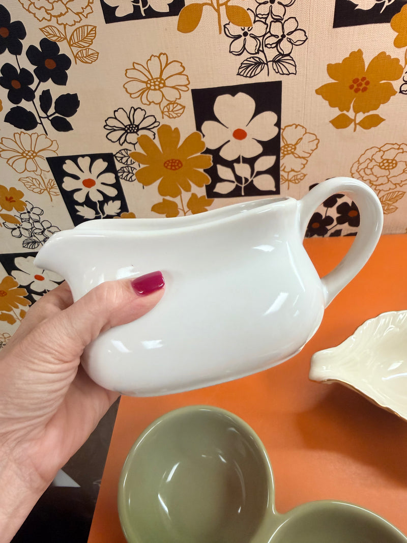 White Ironstone-Style Gravy Pitcher