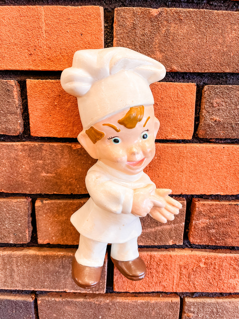 Mid Century Chalkware Chef Wall Hanging