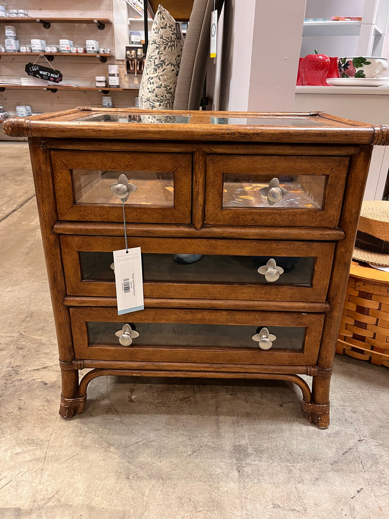 Rattan and Wood Chest