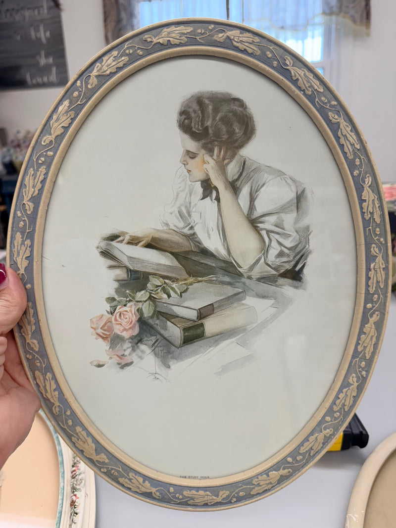 Framed Fisher Artwork - "The Study Hour"
