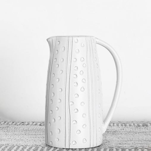 Line Dot Ceramic Pitcher