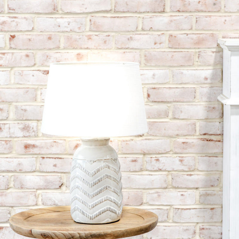 White Chevron Lamp