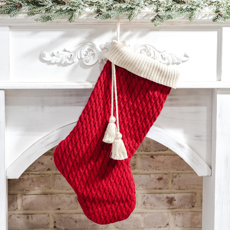 Red Knit Stocking w/ Tassel