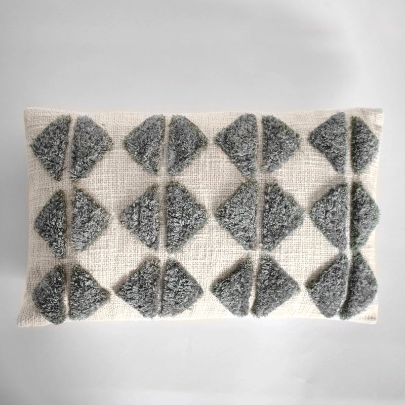 Gray / White Diamond Pillow
