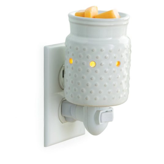 Pluggable Wax Warmer - White Hobnail