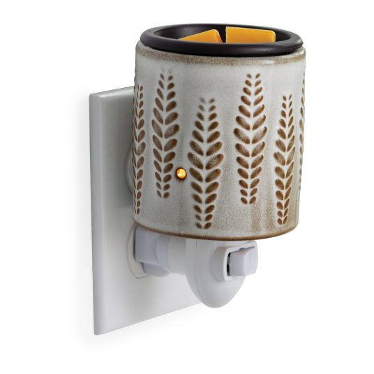 Pluggable Flip Dish Wax Warmer - Wheat & Ivory