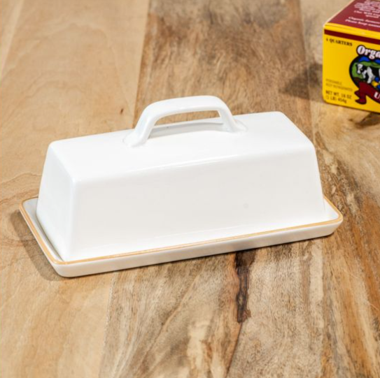 White Ceramic Butter Dish