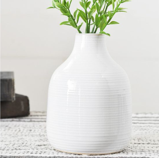 White Vase w/ Stripe