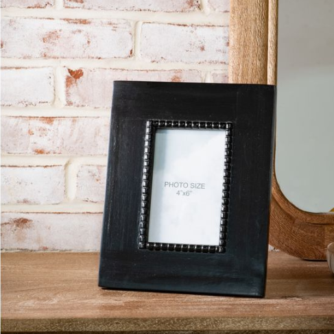 Black Bead Wood Photo Frame