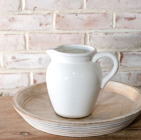 White Ceramic Pitcher Vase