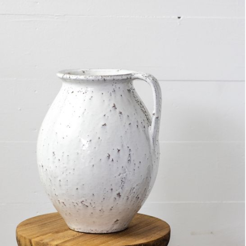 Reactive White Handle Vase