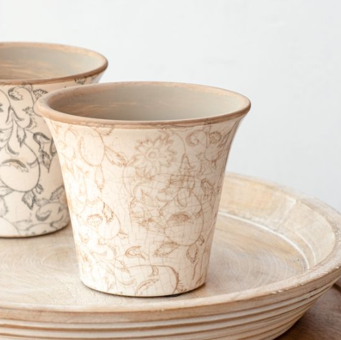 5" Beige Heirloom Planter