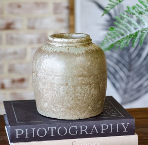 Large Rustic Green Bouquet Vase
