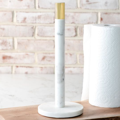 White Marble Paper Towel Holder