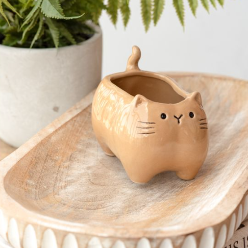 Beige Kitty Planter