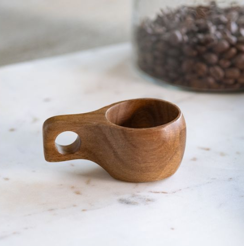 Acacia Wood Scoop Cup