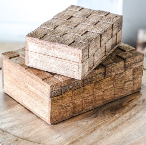 Natural Wood Weave Box