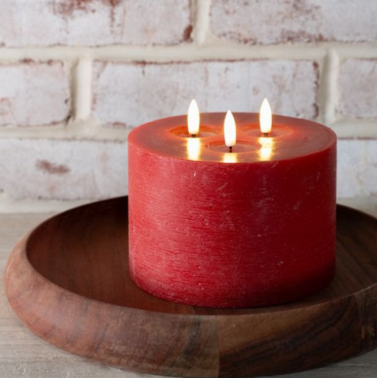 Red 3 Wick LED Candle
