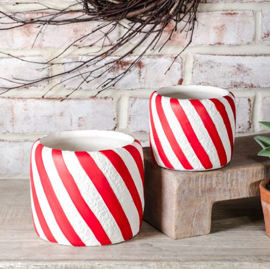 Candy Cane Stripe Planter