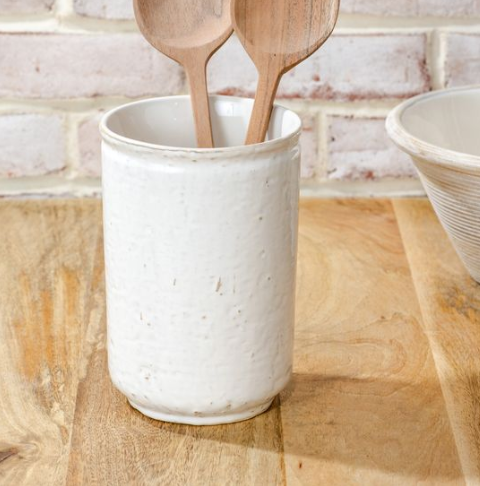 White Ceramic Utensil Holder