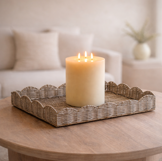 Gray Wash Willow Tray
