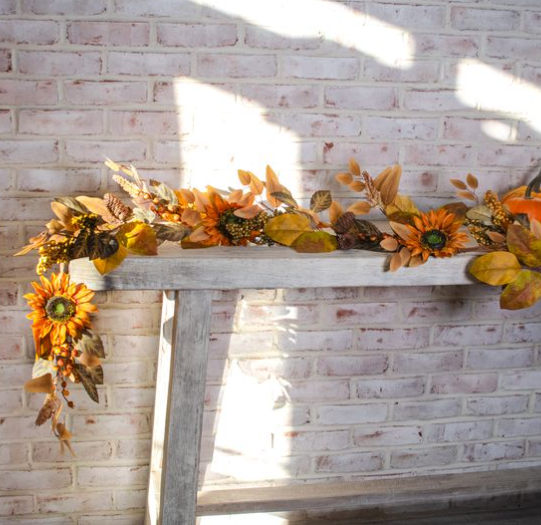 63" Orange Sunflower Garland