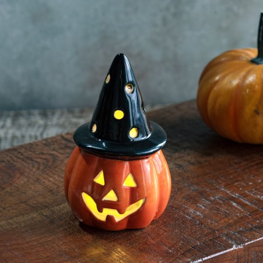 LED Jack O'Lantern w/ Witch Hat