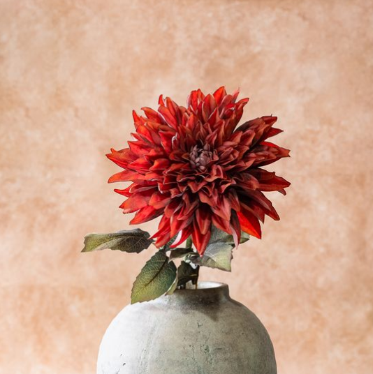 27" Orange Dahlia Branch