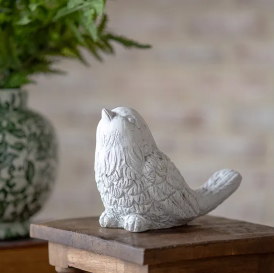 7" Weathered Cement Bird