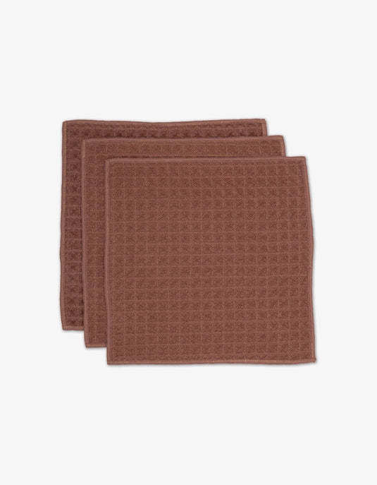 Geometry Waffle Wash Cloth Set - DUSTY ROSE