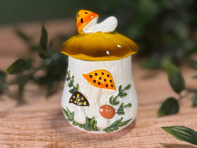 70's Merry Mushroom Inspired Hand Painted Resin Trinket Box