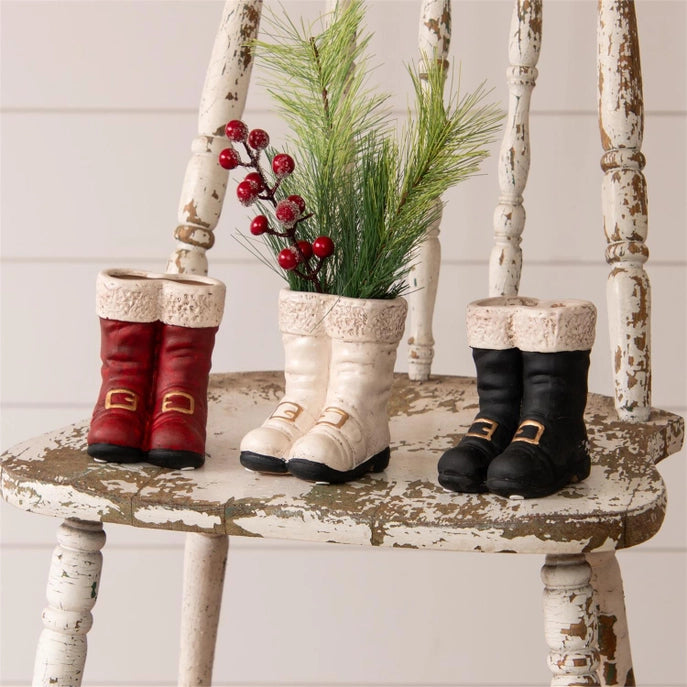 Mini Santa Boot Vase