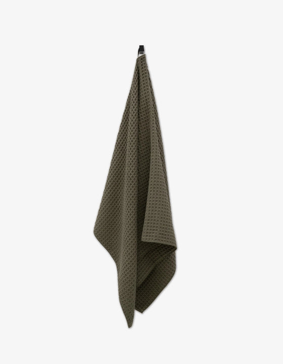 Geometry Waffle Bath Towel - FOREST