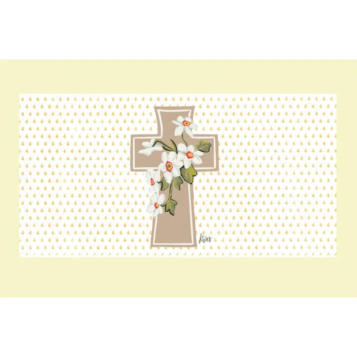 Laura Khaki Spring Cross Pillow Swap