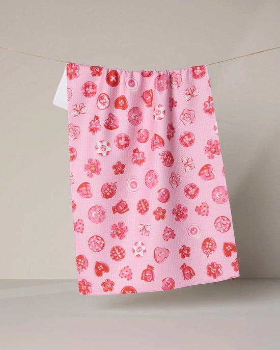 Geometry Tea Towel - Collecting Buttons