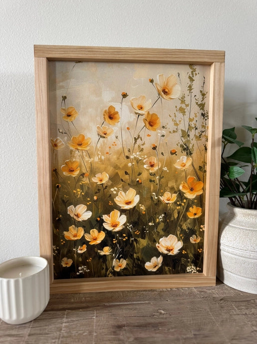 17x25 Yellow Summer Vintage Framed Wall Decor